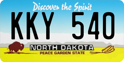 ND license plate KKY540