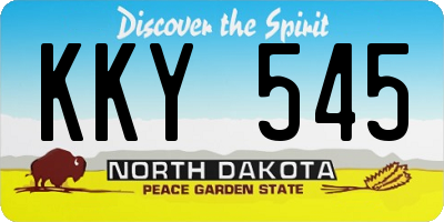 ND license plate KKY545