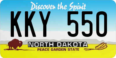 ND license plate KKY550