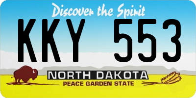 ND license plate KKY553