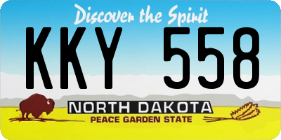 ND license plate KKY558