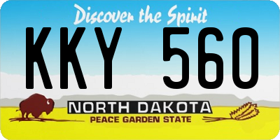 ND license plate KKY560