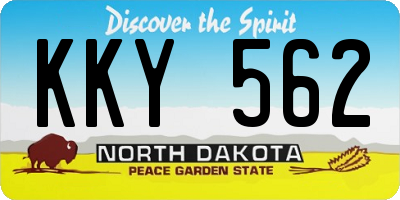 ND license plate KKY562