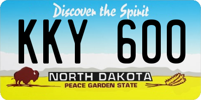 ND license plate KKY600