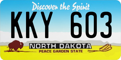 ND license plate KKY603