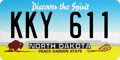 ND license plate KKY611