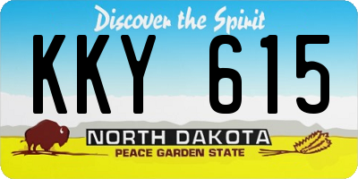 ND license plate KKY615