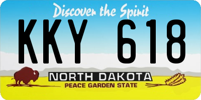 ND license plate KKY618