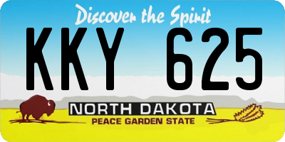 ND license plate KKY625