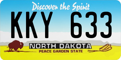 ND license plate KKY633