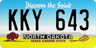 ND license plate KKY643