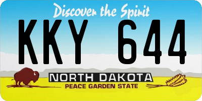 ND license plate KKY644