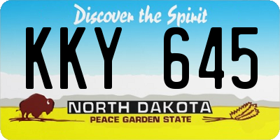 ND license plate KKY645