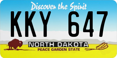 ND license plate KKY647