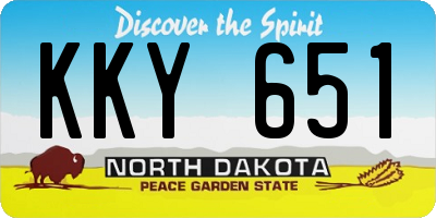 ND license plate KKY651