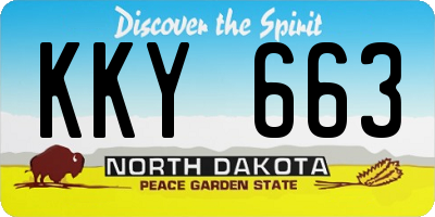 ND license plate KKY663