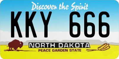 ND license plate KKY666