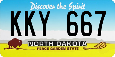 ND license plate KKY667