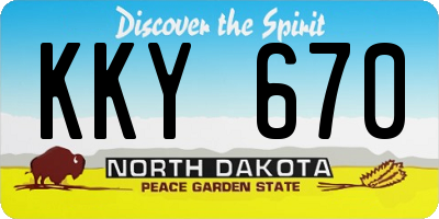 ND license plate KKY670