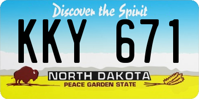 ND license plate KKY671