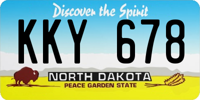 ND license plate KKY678