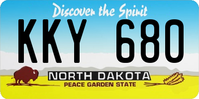 ND license plate KKY680