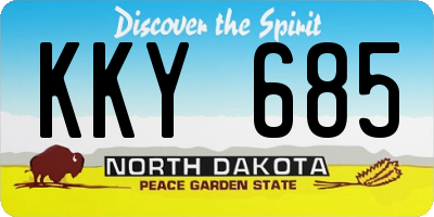 ND license plate KKY685