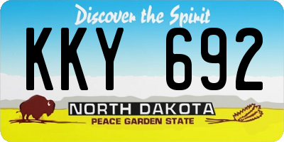 ND license plate KKY692