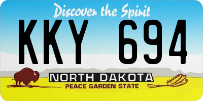 ND license plate KKY694