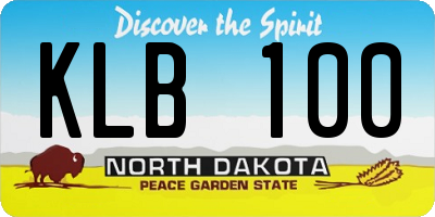 ND license plate KLB100