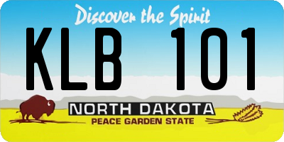 ND license plate KLB101