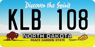 ND license plate KLB108