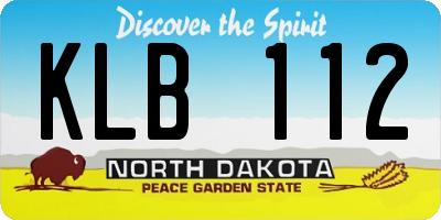 ND license plate KLB112