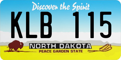 ND license plate KLB115