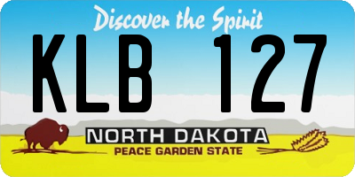 ND license plate KLB127