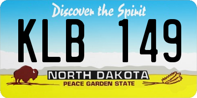 ND license plate KLB149