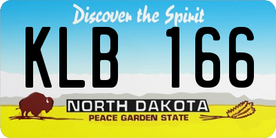 ND license plate KLB166