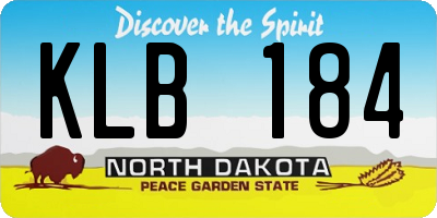 ND license plate KLB184