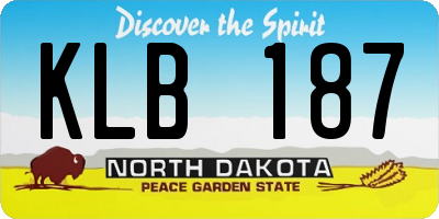 ND license plate KLB187