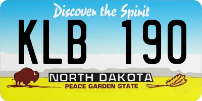 ND license plate KLB190