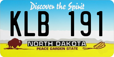 ND license plate KLB191