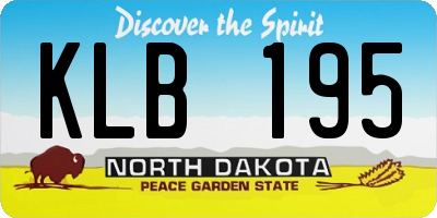 ND license plate KLB195