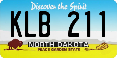 ND license plate KLB211