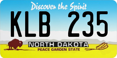 ND license plate KLB235