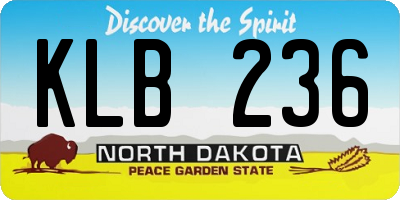 ND license plate KLB236