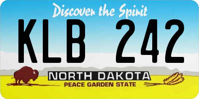 ND license plate KLB242