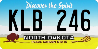 ND license plate KLB246