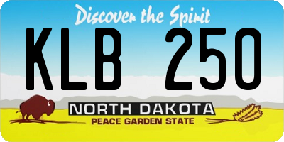 ND license plate KLB250