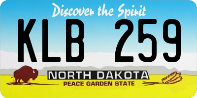 ND license plate KLB259