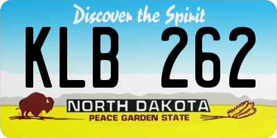 ND license plate KLB262